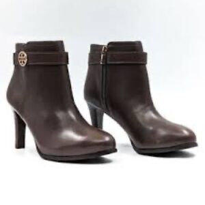 Tory Burch Bristol Equestrian Calf Bootie brown 7.5